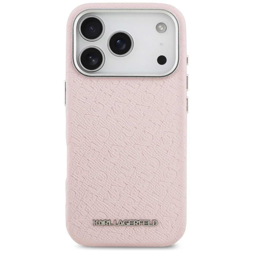 Etui MagSafe dla Apple iPhone 17 Pro Max, Karl Lagerfeld, FW Stamped Karl, Różowy