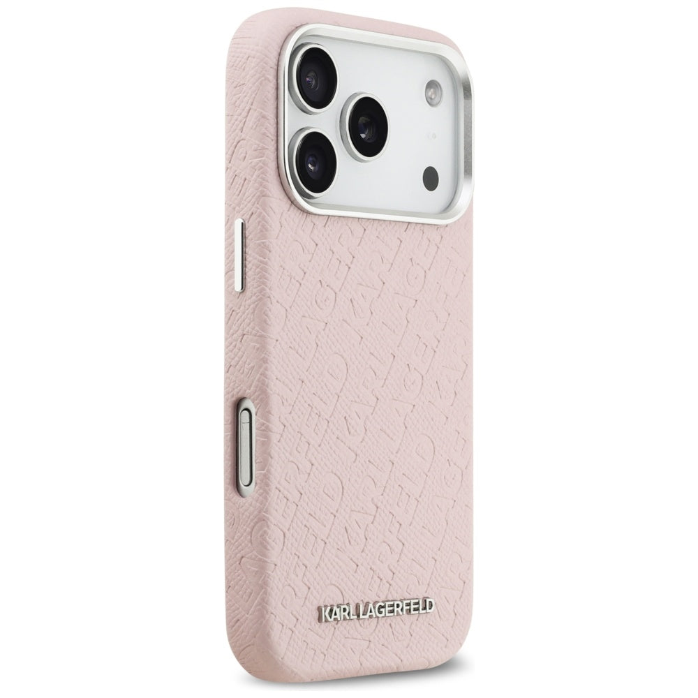 Etui MagSafe dla Apple iPhone 17 Pro Max, Karl Lagerfeld, FW Stamped Karl, Różowy