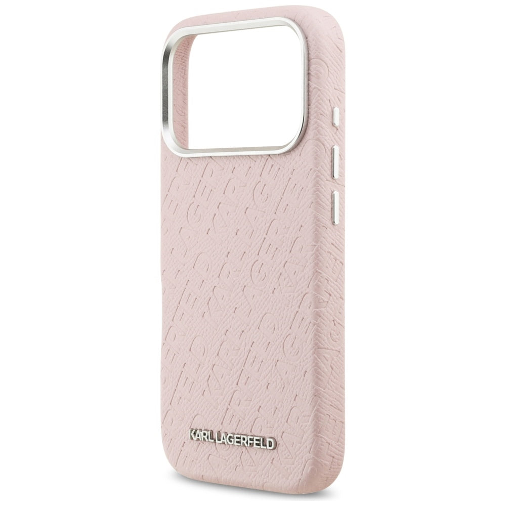 Etui MagSafe dla Apple iPhone 17 Pro Max, Karl Lagerfeld, FW Stamped Karl, Różowy