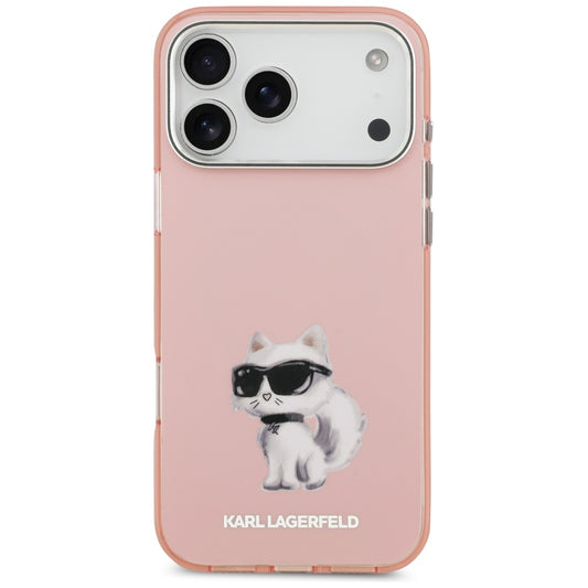 Etui MagSafe dla Apple iPhone 17 Pro Max, Karl Lagerfeld, IML Aquarelle Logo Choupette, Różowy