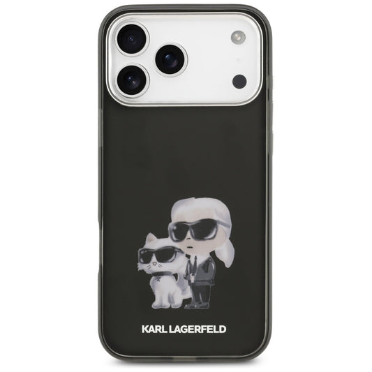 Etui MagSafe dla Apple iPhone 17 Pro Max, Karl Lagerfeld, IML Aquarelle Logo Karl & Choupette, Czarne