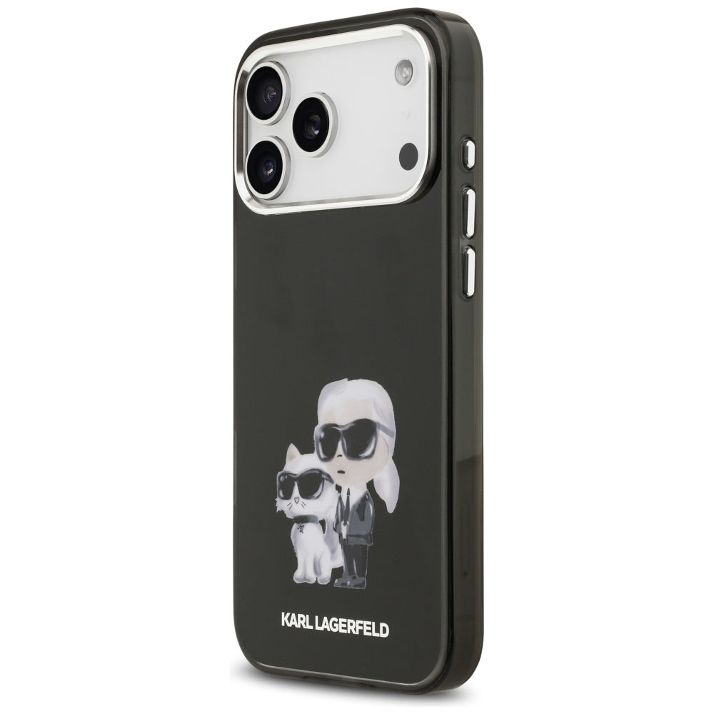 Etui MagSafe dla Apple iPhone 17 Pro Max, Karl Lagerfeld, IML Aquarelle Logo Karl & Choupette, Czarne