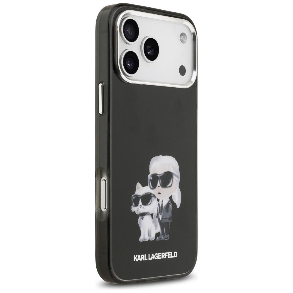 Etui MagSafe dla Apple iPhone 17 Pro Max, Karl Lagerfeld, IML Aquarelle Logo Karl & Choupette, Czarne