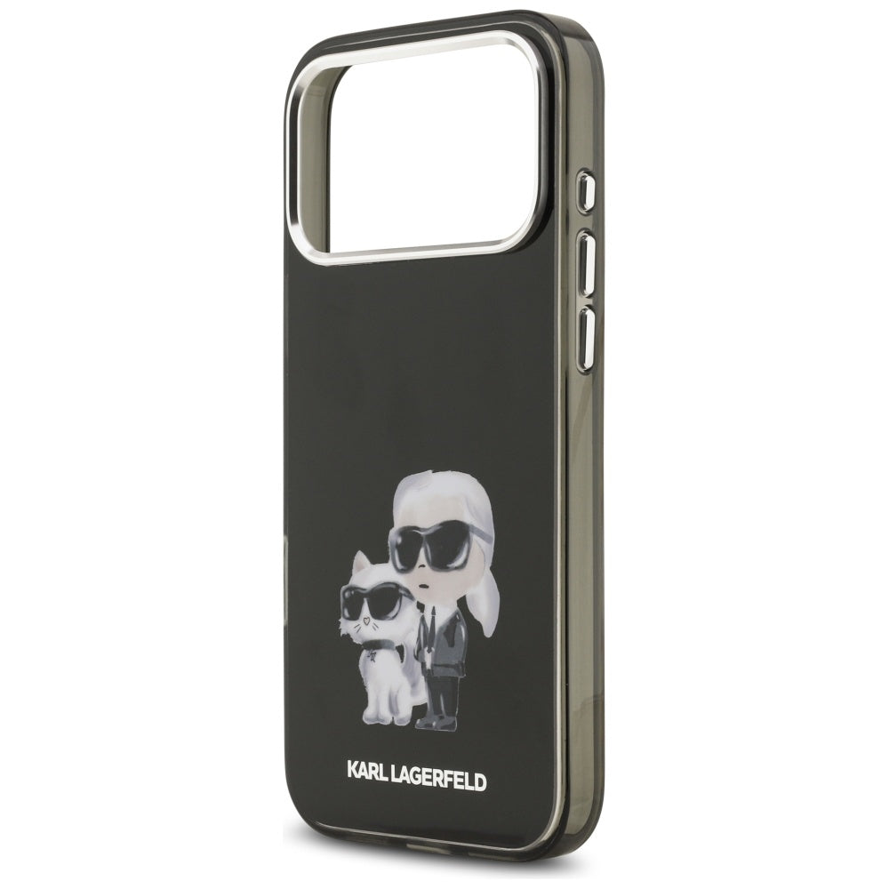 Etui MagSafe dla Apple iPhone 17 Pro Max, Karl Lagerfeld, IML Aquarelle Logo Karl & Choupette, Czarne