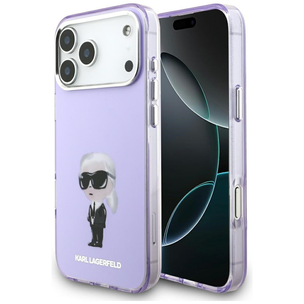 Etui MagSafe dla Apple iPhone 17 Pro Max, Karl Lagerfeld, IML Aquarelle Logo Karl, Fioletowy