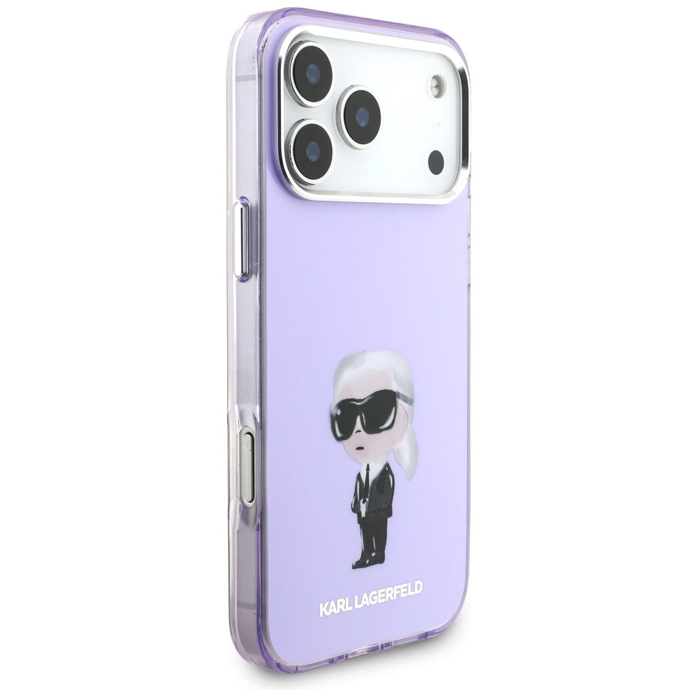Etui MagSafe dla Apple iPhone 17 Pro Max, Karl Lagerfeld, IML Aquarelle Logo Karl, Fioletowy