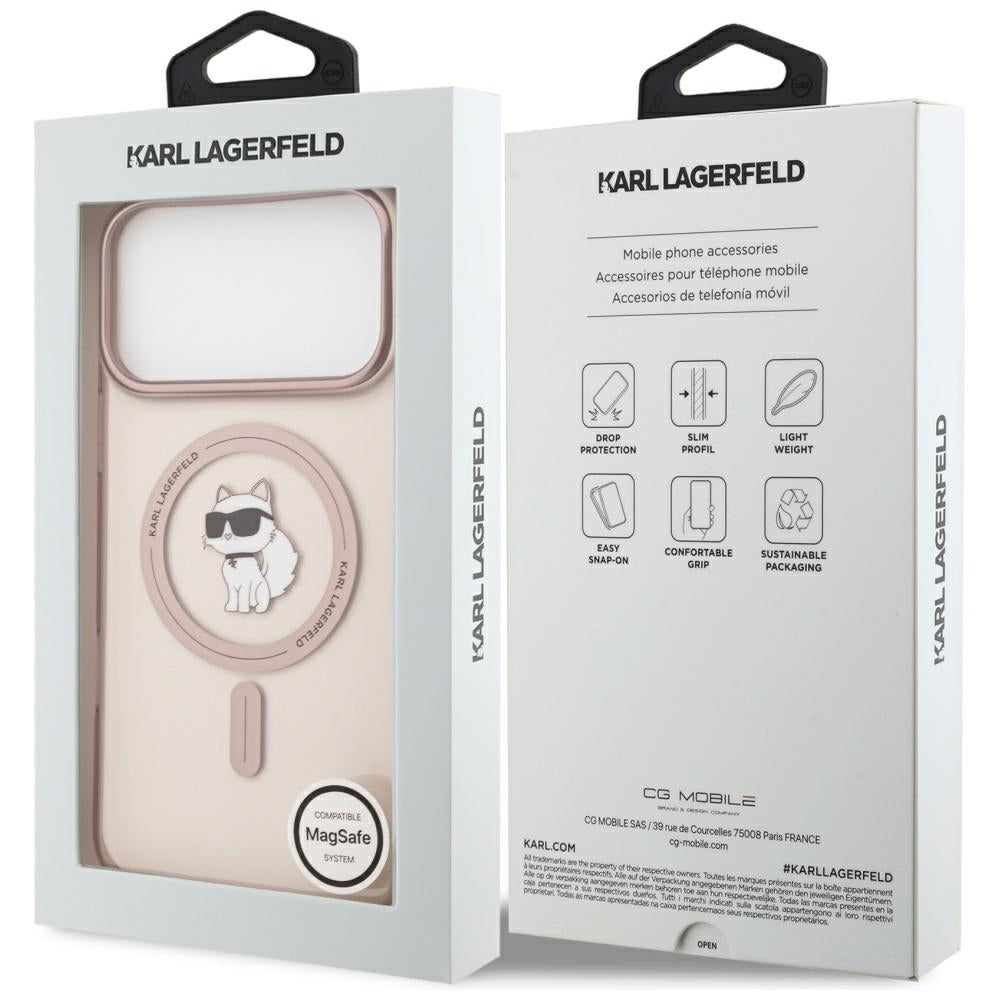 Etui MagSafe dla Apple iPhone 17 Pro Max, Karl Lagerfeld, IML Choupette, Różowy