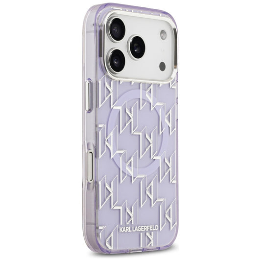 Etui MagSafe dla Apple iPhone 17 Pro Max, Karl Lagerfeld, IML KL Monogram, Fioletowy
