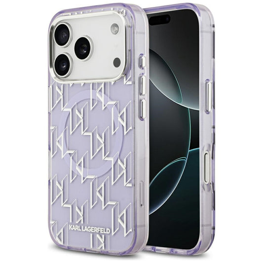 Etui MagSafe dla Apple iPhone 17 Pro Max, Karl Lagerfeld, IML KL Monogram, Fioletowy