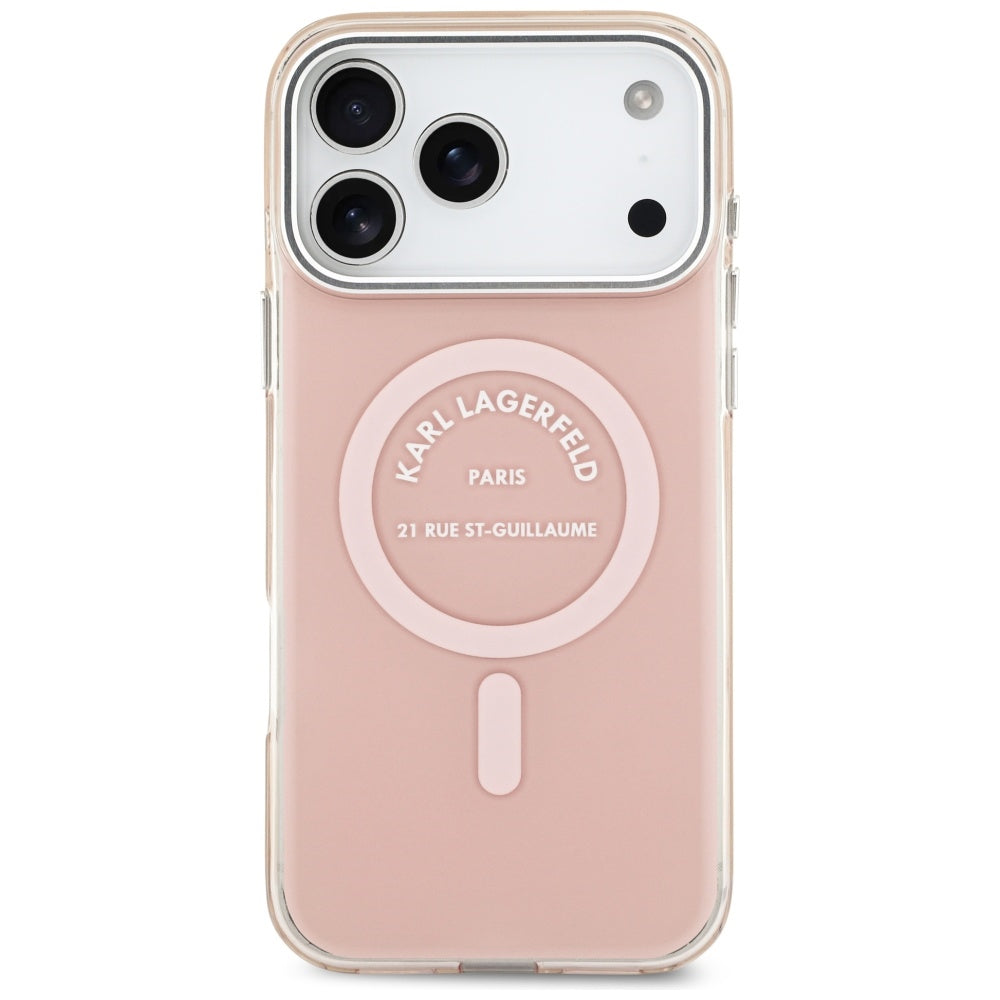 Etui MagSafe dla Apple iPhone 17 Pro Max, Karl Lagerfeld, IML Logo RSG, Różowy