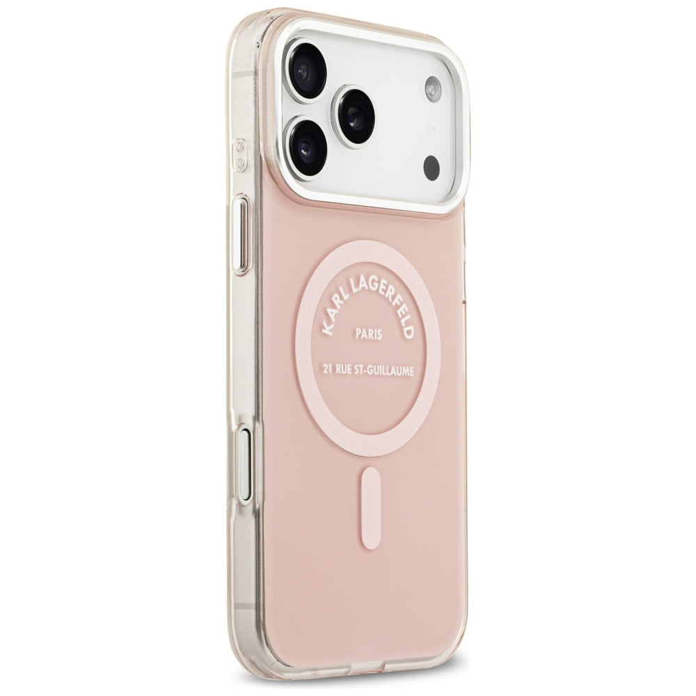 Etui MagSafe dla Apple iPhone 17 Pro Max, Karl Lagerfeld, IML Logo RSG, Różowy