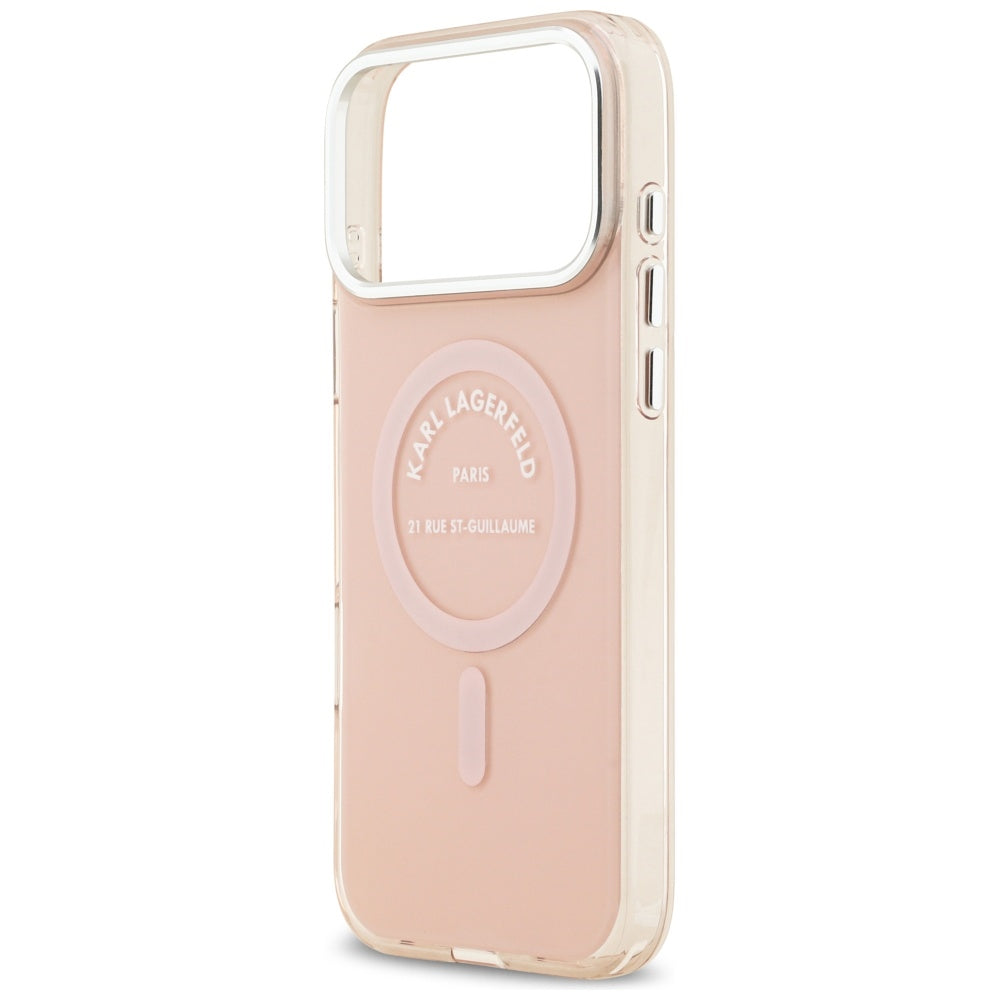 Etui MagSafe dla Apple iPhone 17 Pro Max, Karl Lagerfeld, IML Logo RSG, Różowy