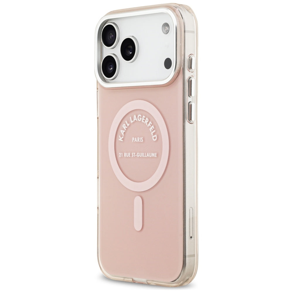 Etui MagSafe dla Apple iPhone 17 Pro Max, Karl Lagerfeld, IML Logo RSG, Różowy