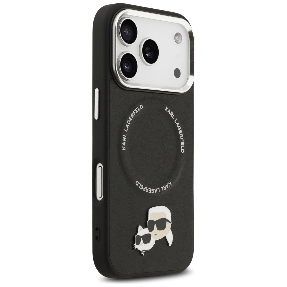 Etui MagSafe dla Apple iPhone 17 Pro Max, Karl Lagerfeld, Karl & Choupette Pins, Czarne