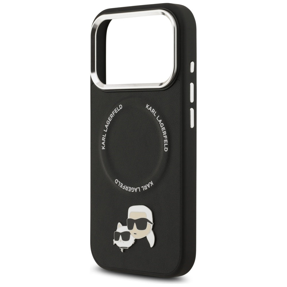 Etui MagSafe dla Apple iPhone 17 Pro Max, Karl Lagerfeld, Karl & Choupette Pins, Czarne