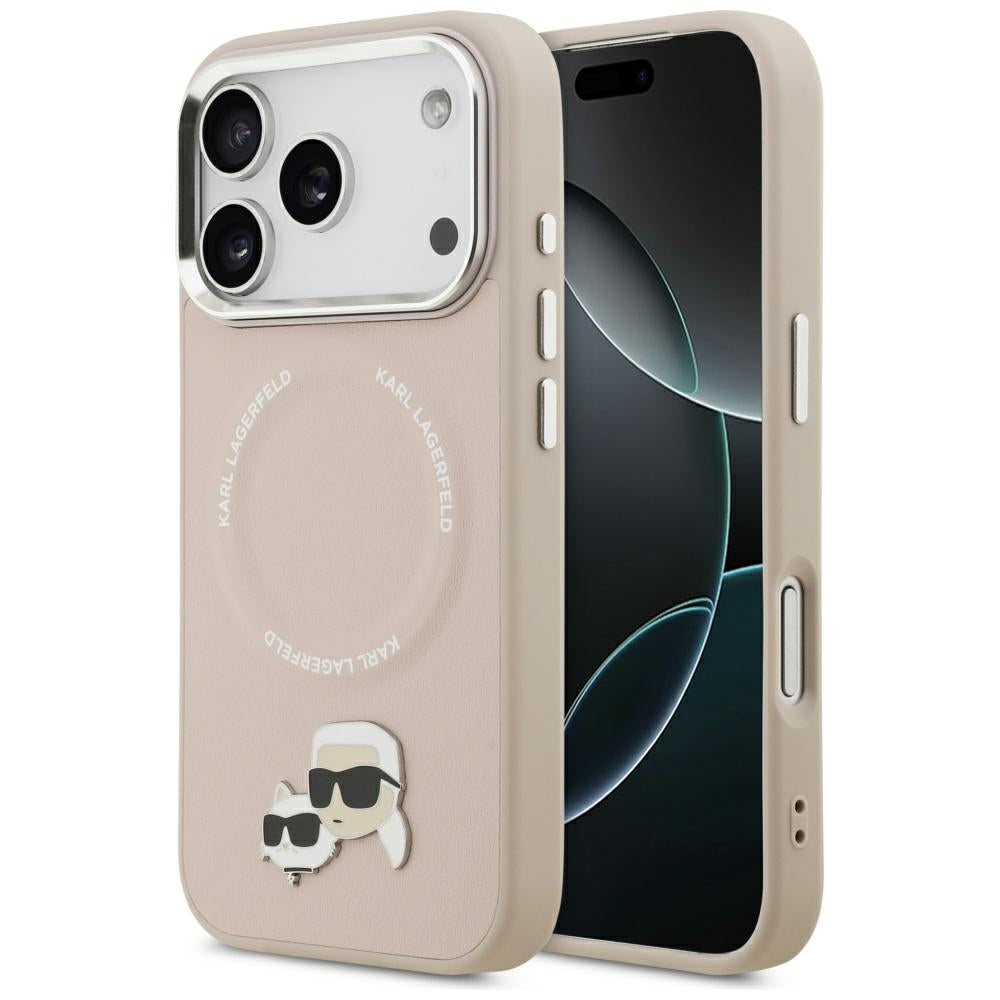 Etui MagSafe dla Apple iPhone 17 Pro Max, Karl Lagerfeld, Karl & Choupette Pins, Różowy