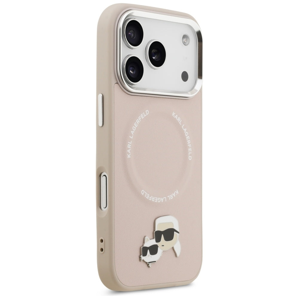 Etui MagSafe dla Apple iPhone 17 Pro Max, Karl Lagerfeld, Karl & Choupette Pins, Różowy