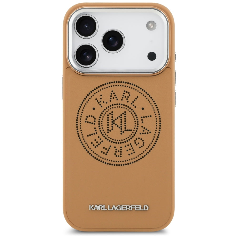 Etui MagSafe dla Apple iPhone 17 Pro Max, Karl Lagerfeld, Point & Metal Logo, Brązowy