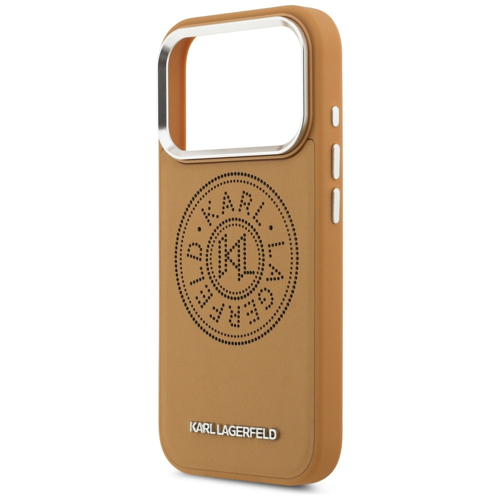 Etui MagSafe dla Apple iPhone 17 Pro Max, Karl Lagerfeld, Point & Metal Logo, Brązowy