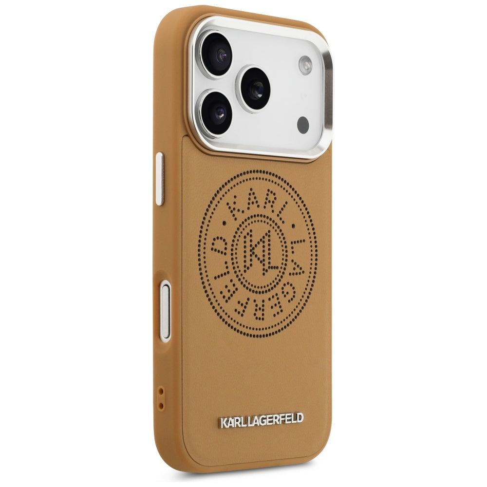 Etui MagSafe dla Apple iPhone 17 Pro Max, Karl Lagerfeld, Point & Metal Logo, Brązowy