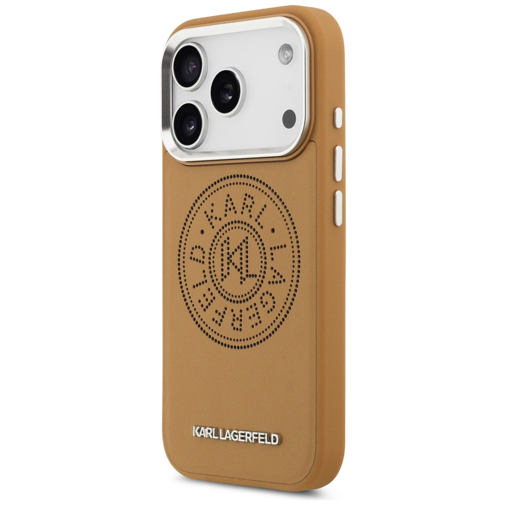 Etui MagSafe dla Apple iPhone 17 Pro Max, Karl Lagerfeld, Point & Metal Logo, Brązowy