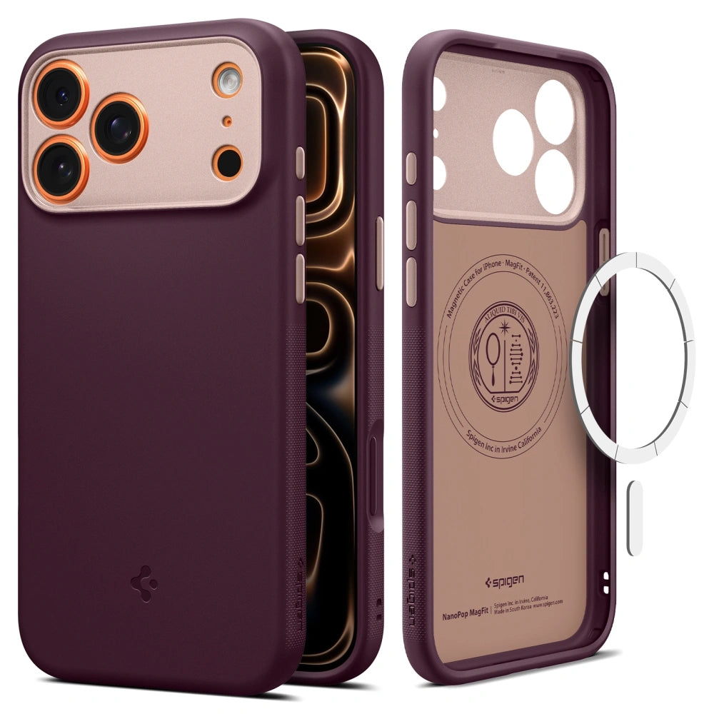 Etui MagSafe dla Apple iPhone 17 Pro Max, Spigen, Caseology Nano Pop, Wiśniowy ACS10261