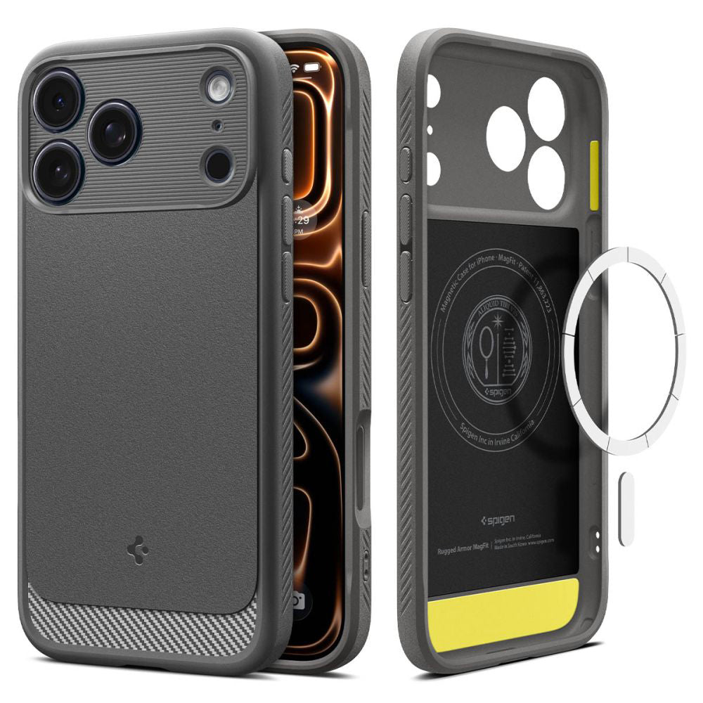MagSafe Case for Apple iPhone 17 Pro Max, Spigen, Rugged Armor, Gray