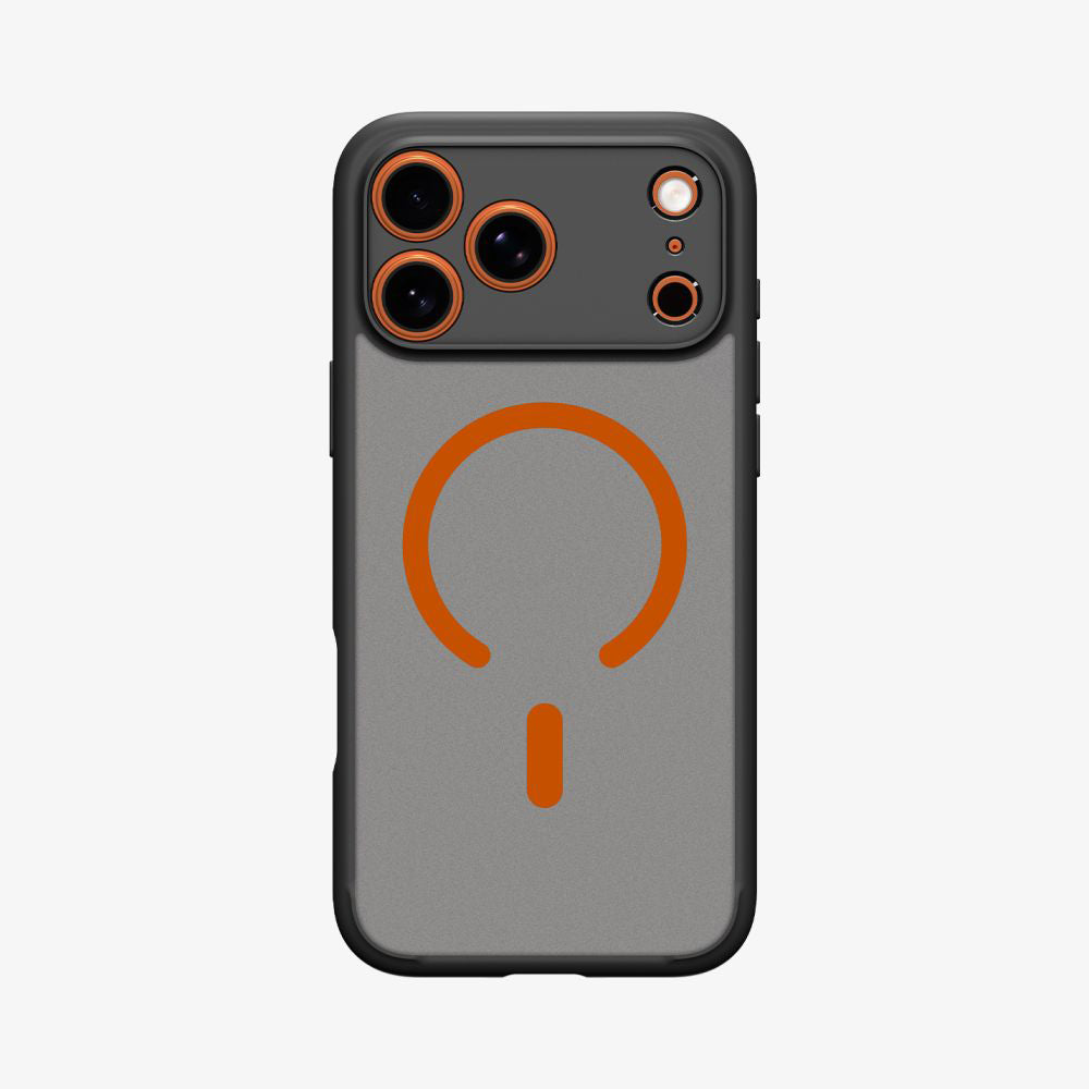 Etui MagSafe dla Apple iPhone 17 Pro Max, Spigen, Ultra Hybrid, Czarne Pomarańczowe Satynowe ACS10482