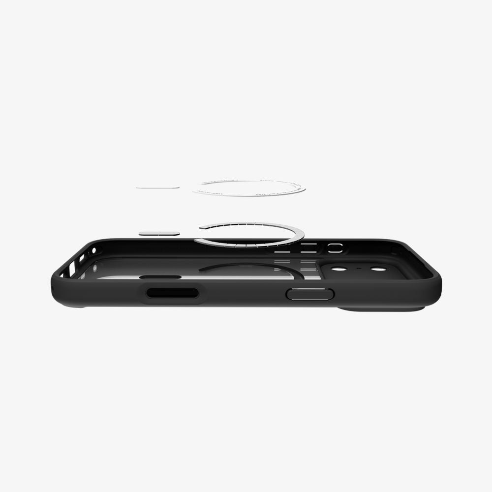 Etui MagSafe dla Apple iPhone 17 Pro Max, Spigen, Ultra Hybrid, Czarne Pomarańczowe Satynowe ACS10482