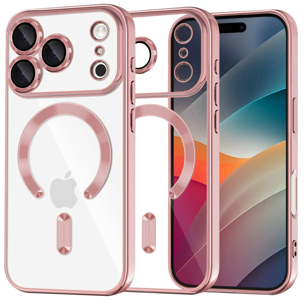 Etui MagSafe dla Apple iPhone 17 Pro Max, Techsuit, Luxury Crystal, Różowy