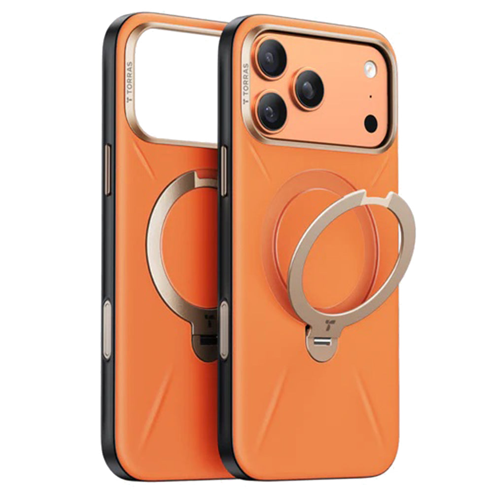 Etui MagSafe dla Apple iPhone 17 Pro Max, Torras, QPRO Leather, Pomarańczowe