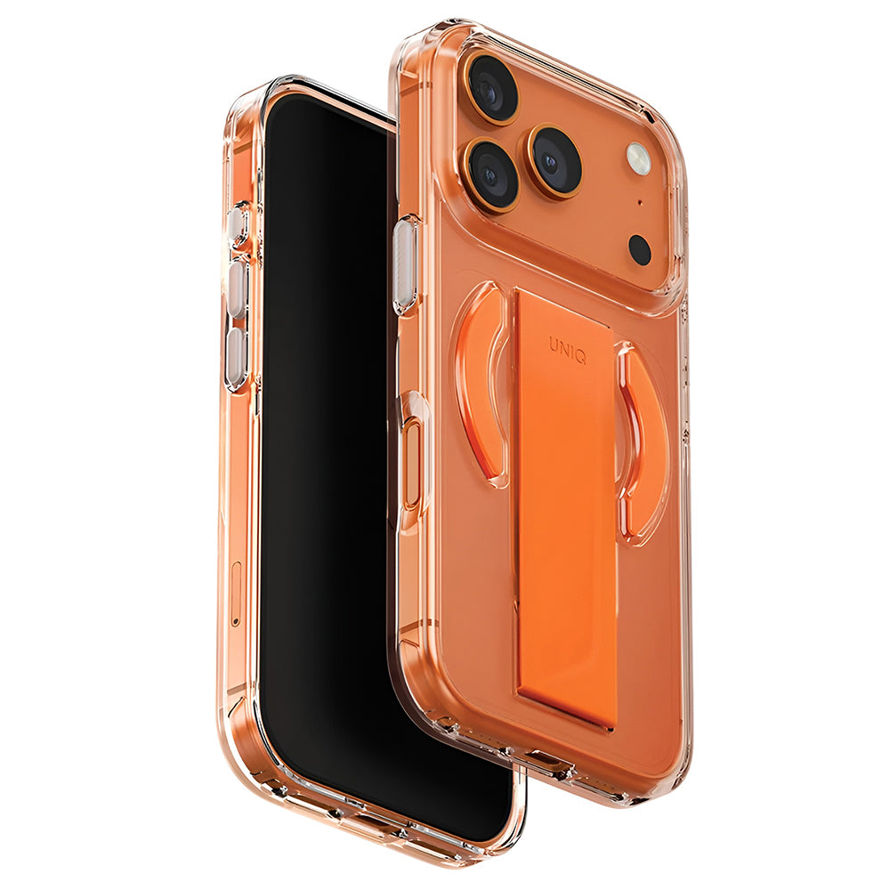 Etui MagSafe do Apple iPhone 17 Pro Max, UNIQ, Heldro Air MagClick, Przezroczysto-Pomarańczowe