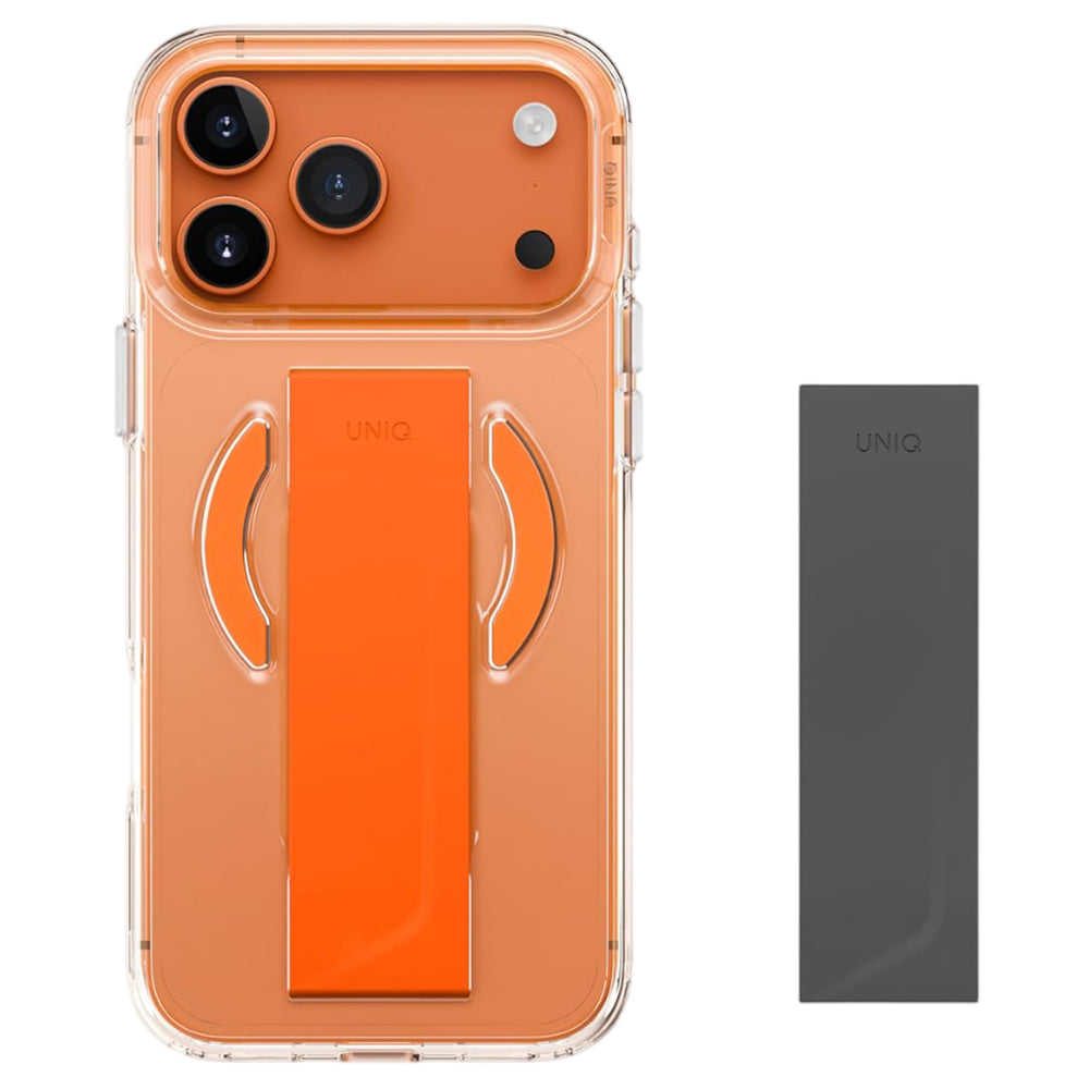 Etui MagSafe do Apple iPhone 17 Pro Max, UNIQ, Heldro Air MagClick, Przezroczysto-Pomarańczowe