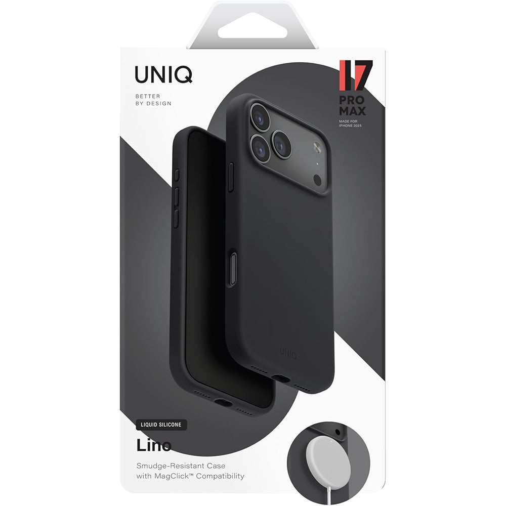 Etui MagSafe dla Apple iPhone 17 Pro Max, UNIQ, Lino MagClick, Czarne