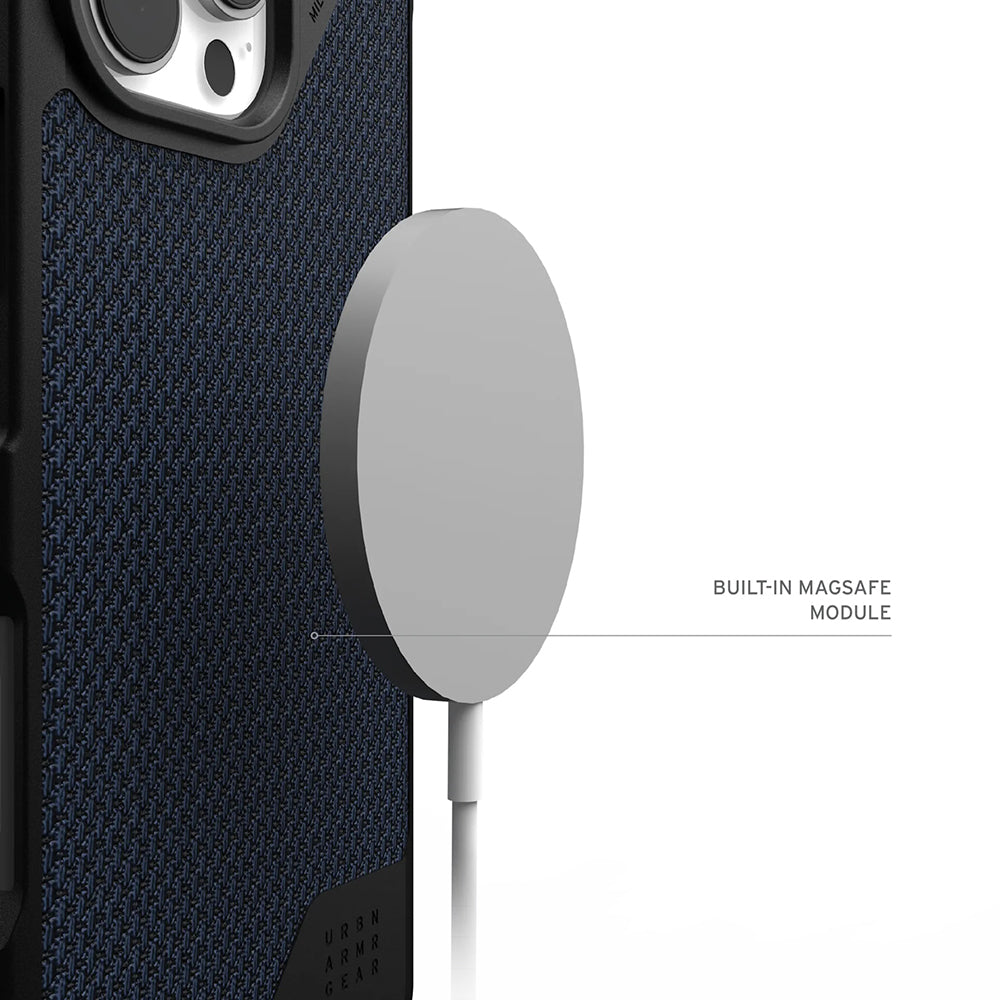 MagSafe Case for Apple iPhone 17 Pro Max, Urban Armor Gear, Metropolis LT Kevlar, Navy Blue