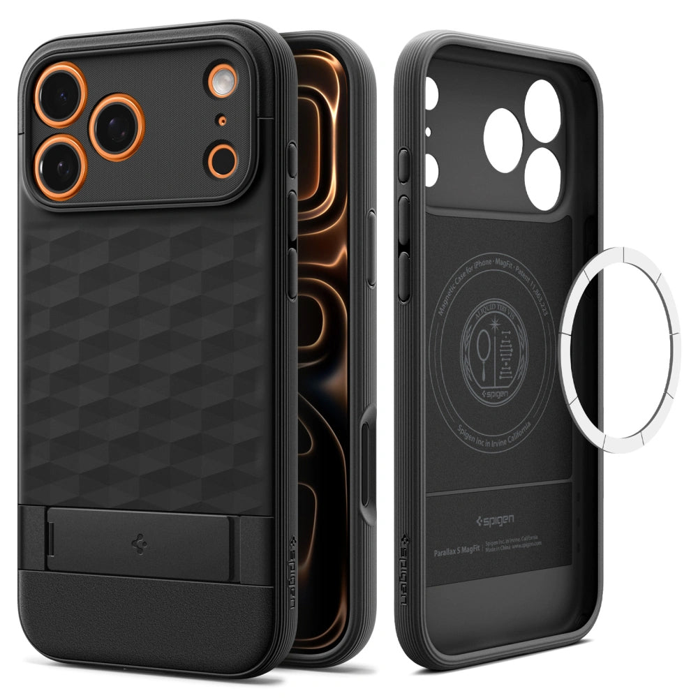 Etui MagSafe dla Apple iPhone 17 Pro, Spigen, Caseology Parallax S, Czarne Matowe ACS09964