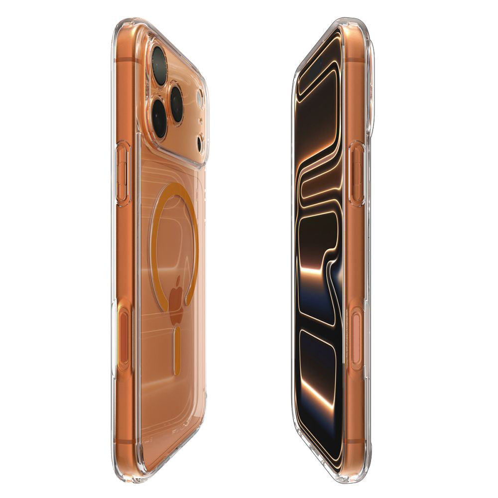 Etui MagSafe dla Apple iPhone 17 Pro, Spigen, Ultra Hybrid, Przezroczyste Pomarańczowe ACS11112
