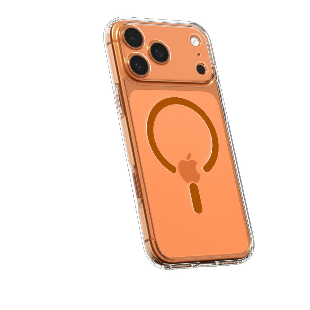 Etui MagSafe dla Apple iPhone 17 Pro, Spigen, Ultra Hybrid, Przezroczyste Pomarańczowe ACS11112