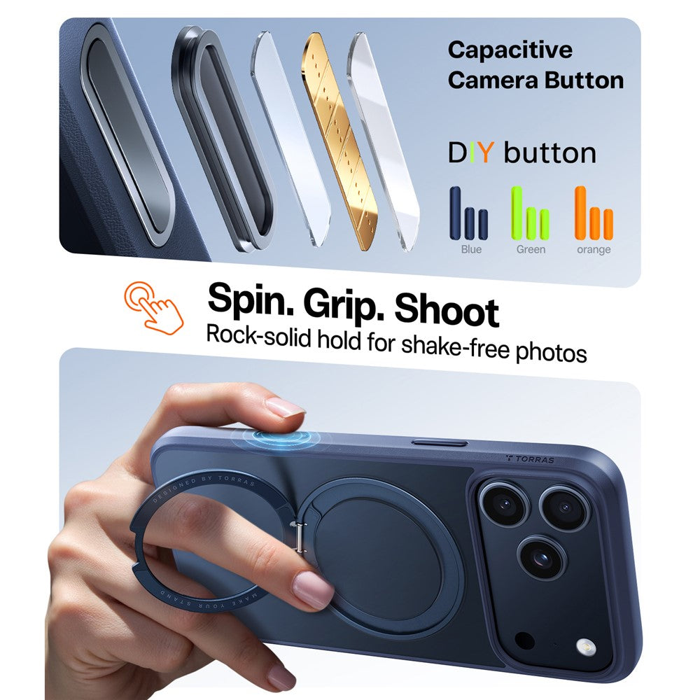 Etui MagSafe dla Apple iPhone 17 Pro, Torras, Ostand Pro, Granatowy