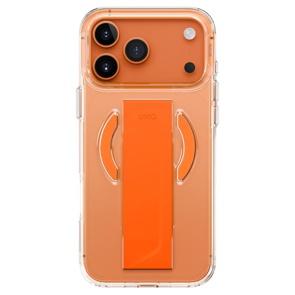 Etui MagSafe dla Apple iPhone 17 Pro, UNIQ, Heldro Air MagClick, Przezroczysty Pomarańczowy