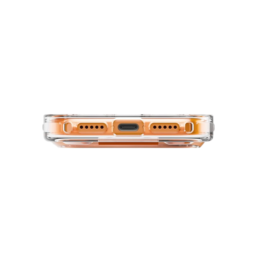 Etui MagSafe dla Apple iPhone 17 Pro, UNIQ, Heldro Air MagClick, Przezroczysty Pomarańczowy