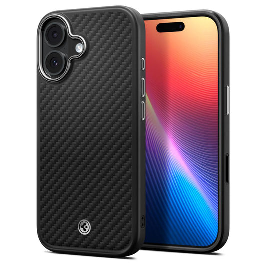 Etui MagSafe dla Apple iPhone 17, Spigen, Enzo Aramid T, Czarne Srebrne