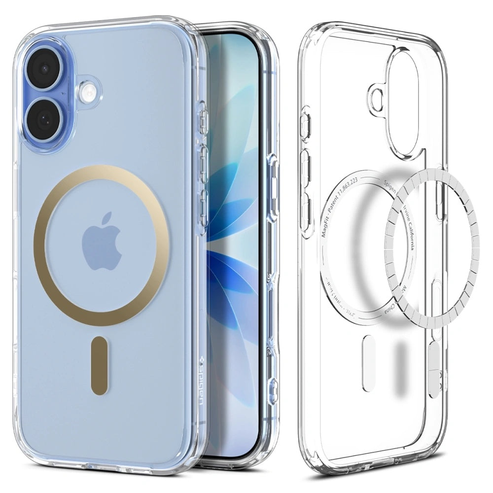 Etui MagSafe dla Apple iPhone 17, Spigen, Ultra Hybrid, Przezroczyste Złote ACS10382