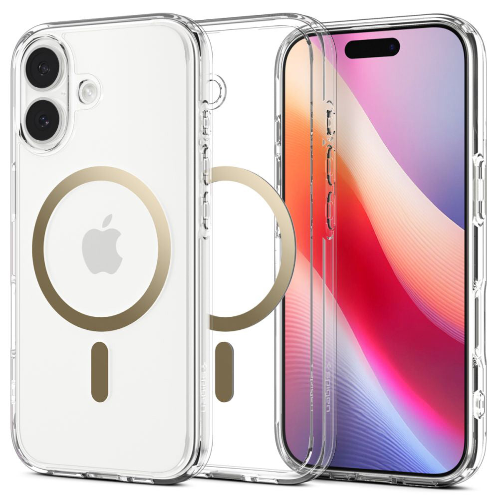 Etui MagSafe dla Apple iPhone 17, Spigen, Ultra Hybrid, Przezroczyste Złote ACS10382