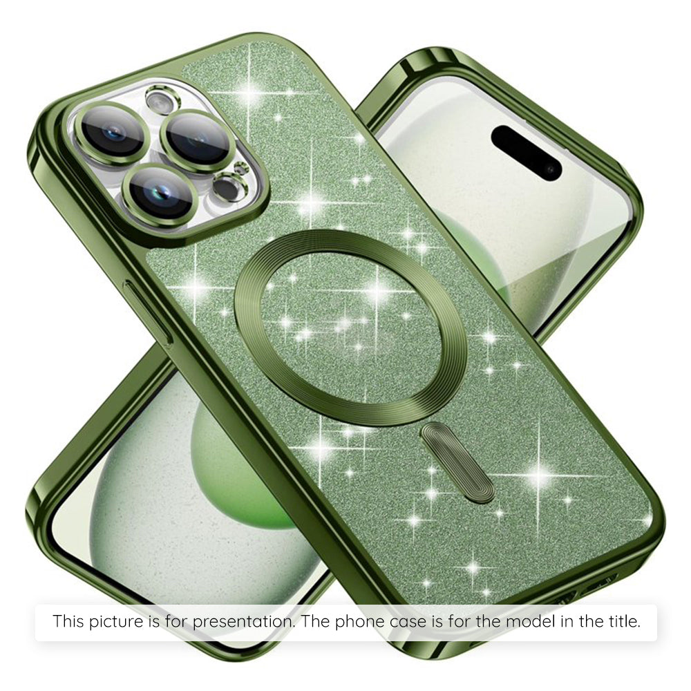 Etui MagSafe dla Apple iPhone 17, Techsuit, Luxury Glitter, Ciemnozielone