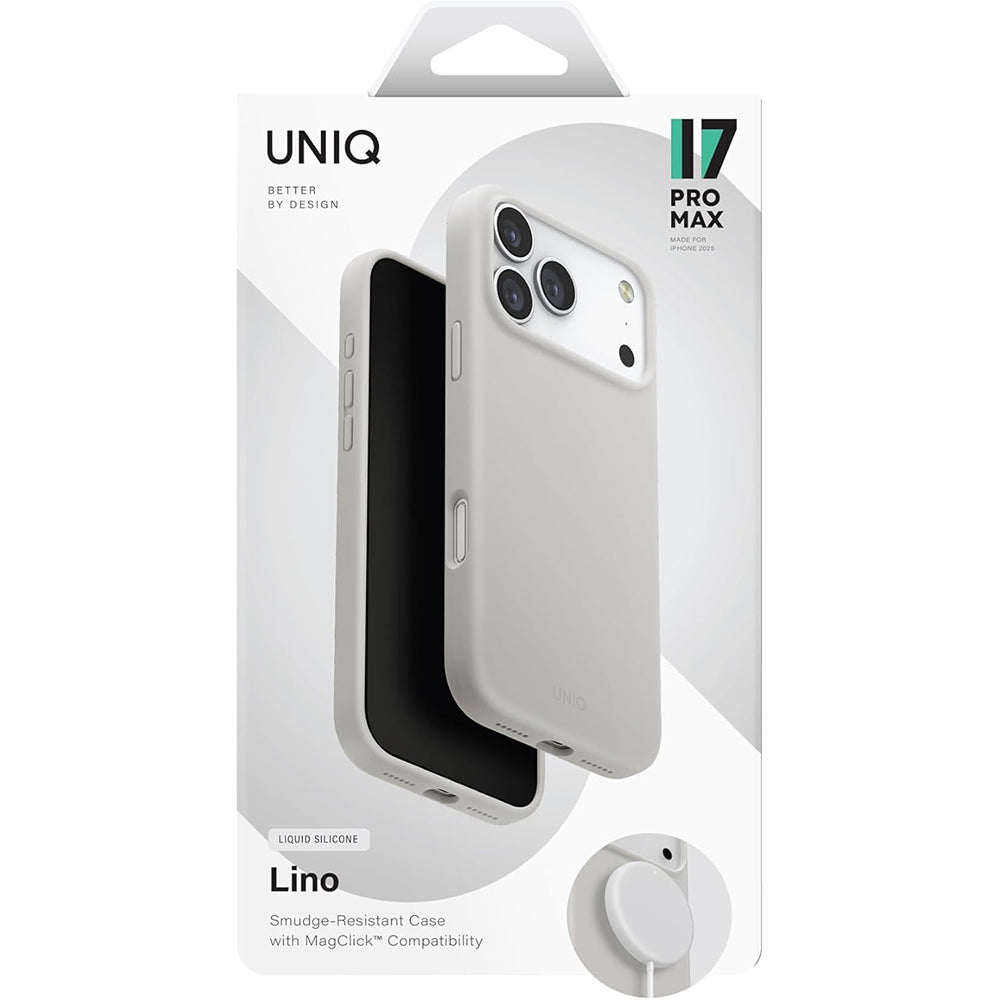 MagSafe Case for Apple iPhone 17, UNIQ, Lino MagClick, Grey
