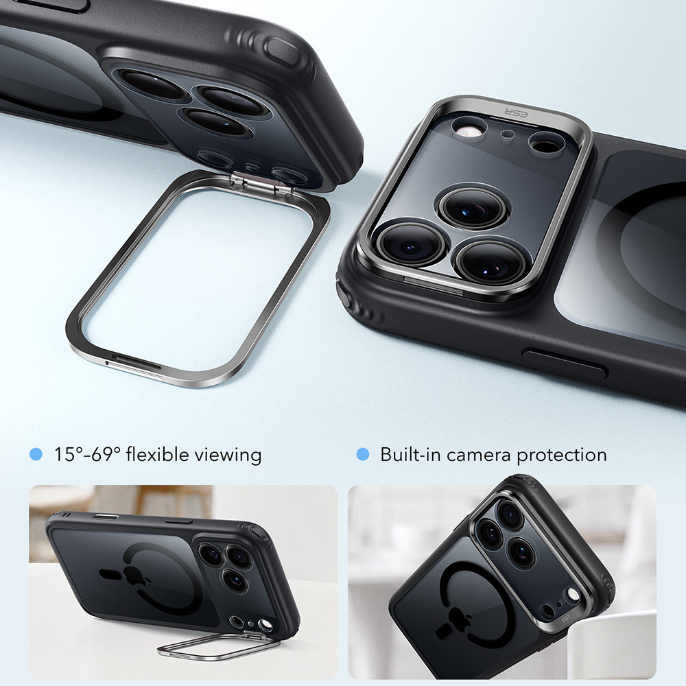 Etui MagSafe do Apple iPhone 18 Pro / 17 Pro, ESR, Classic Hybrid Kickstand, Czarna Przezroczysta