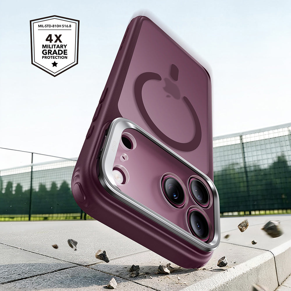 Etui MagSafe do Apple iPhone 18 Pro / 17 Pro, ESR, Classic Hybrid Kickstand, Ciemnoczerwony Satynowy