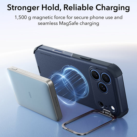 Etui MagSafe do Apple iPhone 18 Pro / 17 Pro, ESR, Cyber Armor Kickstand, Niebieskie