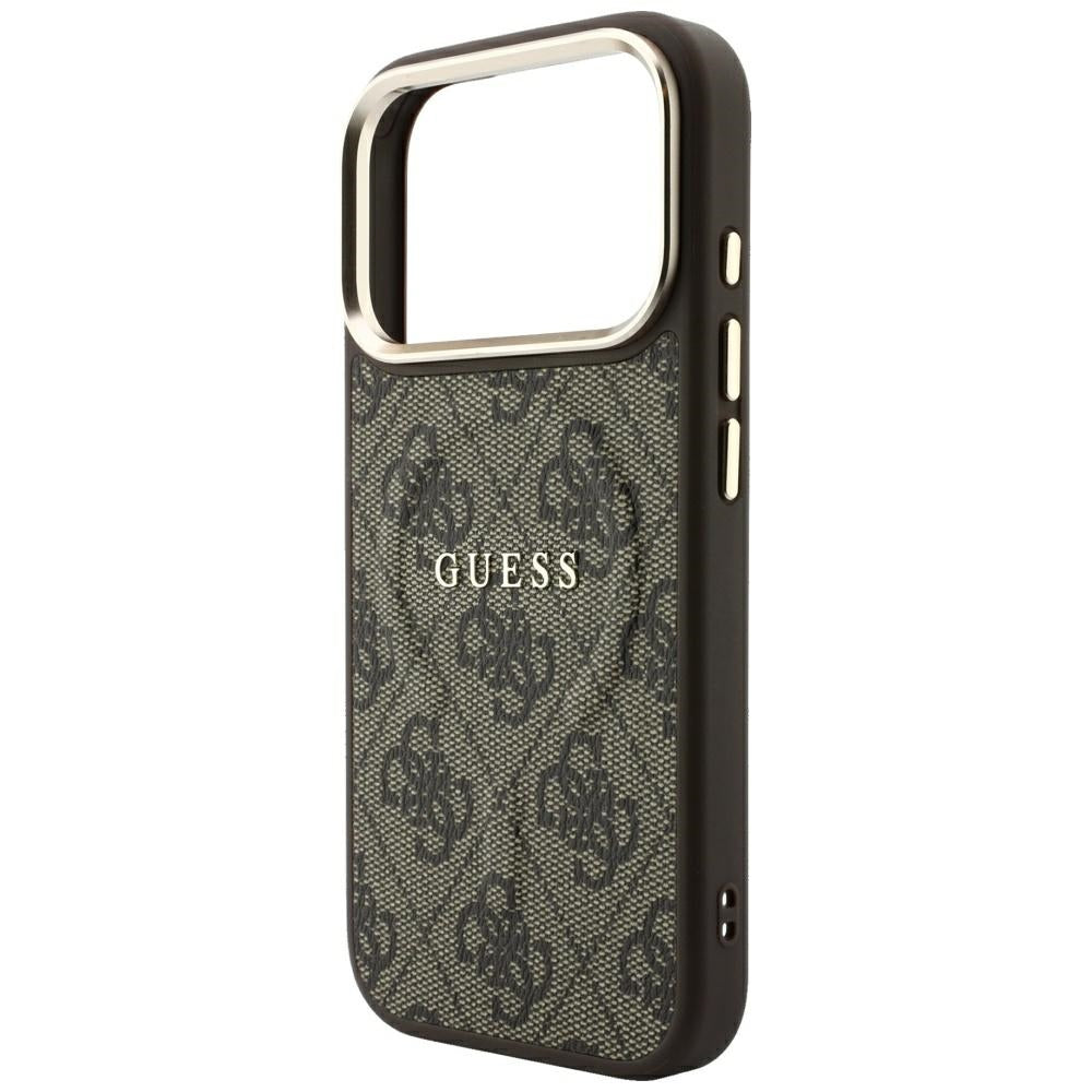 Etui MagSafe do Apple iPhone 18 Pro / 17 Pro, Guess, 4G Embossed Classic, Brązowe